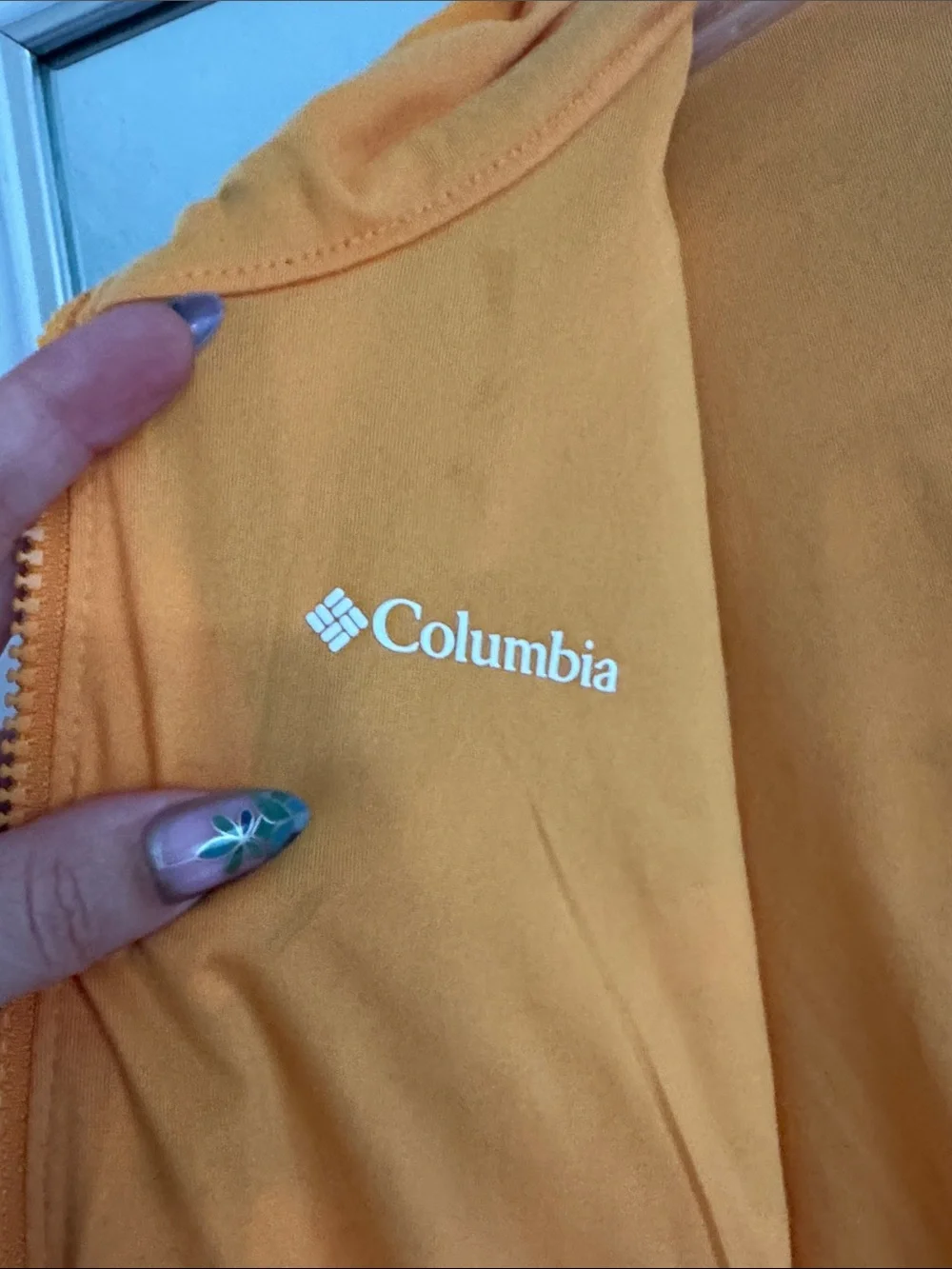 Columbia Multicolor Tropical-Leaf Windbreaker with Orange Reversible Side